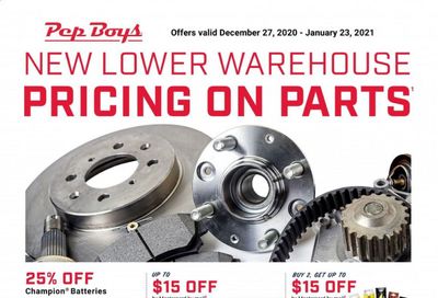 Pep Boys Weekly Ad Flyer December 27 to January 23