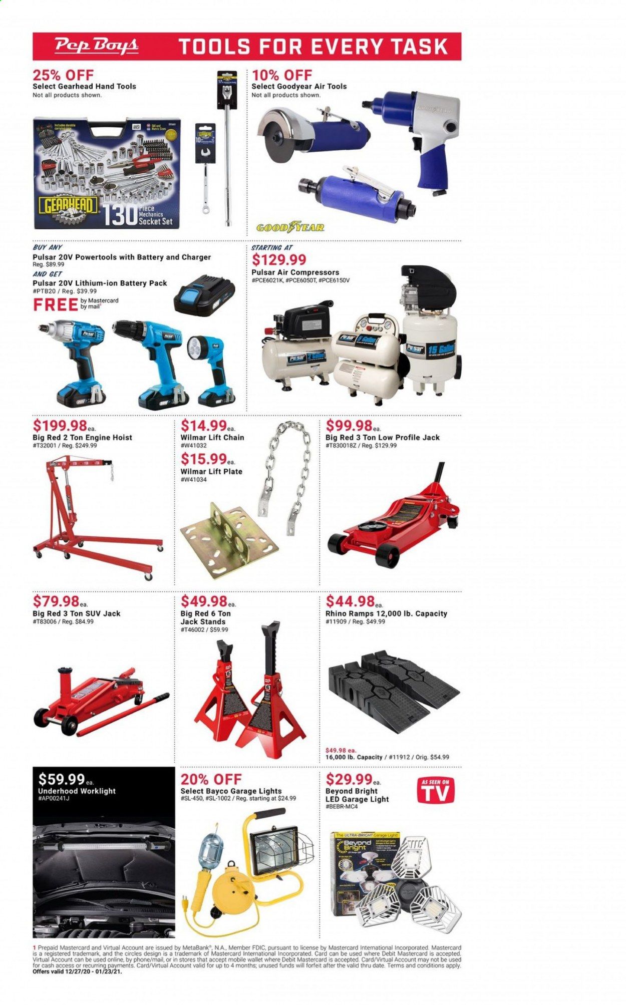 Pep Boys Weekly Ad Flyer December 27 to January 23