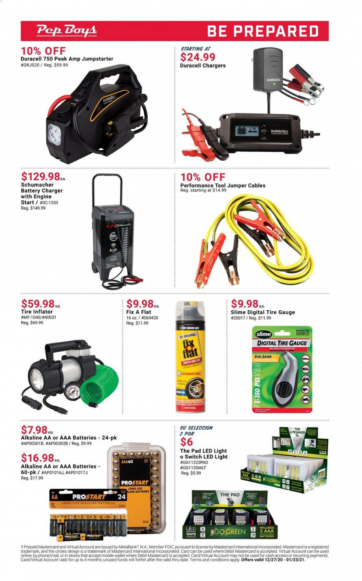 Pep Boys Weekly Ad Flyer December 27 to January 23