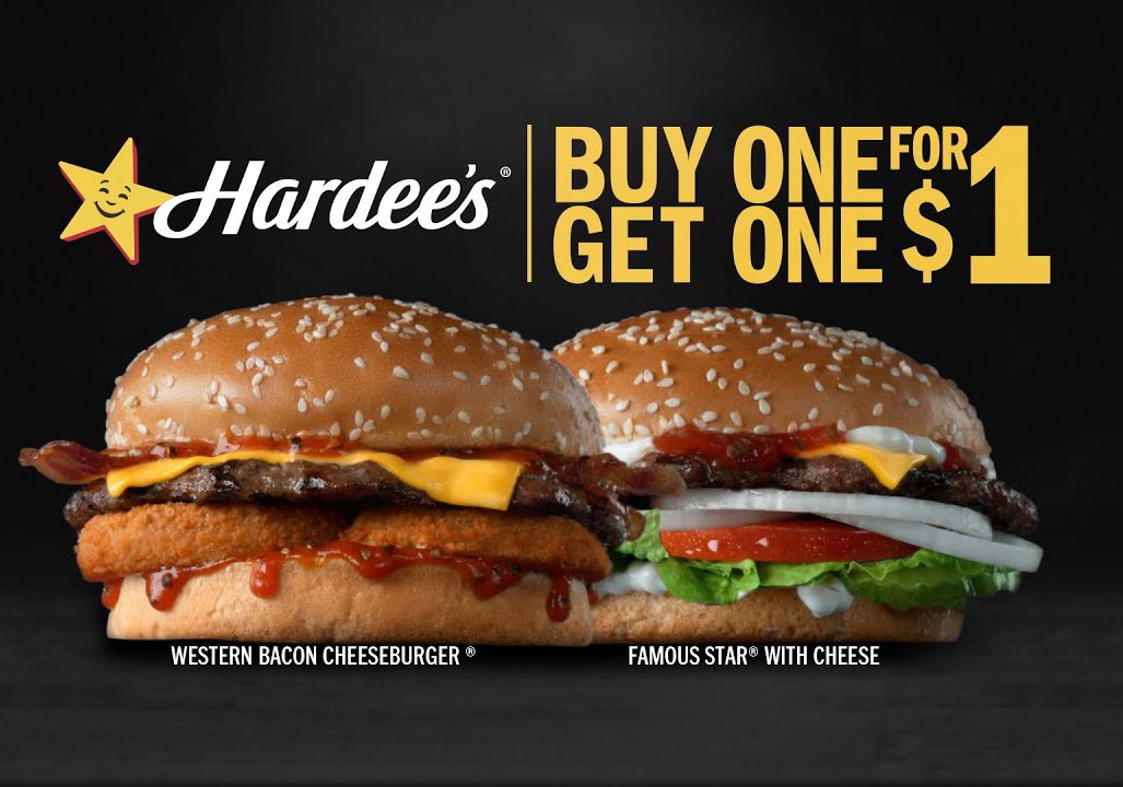 Hardee's Introduces New Buy One Get One for $1 Burger Offer for a Limited Time Only