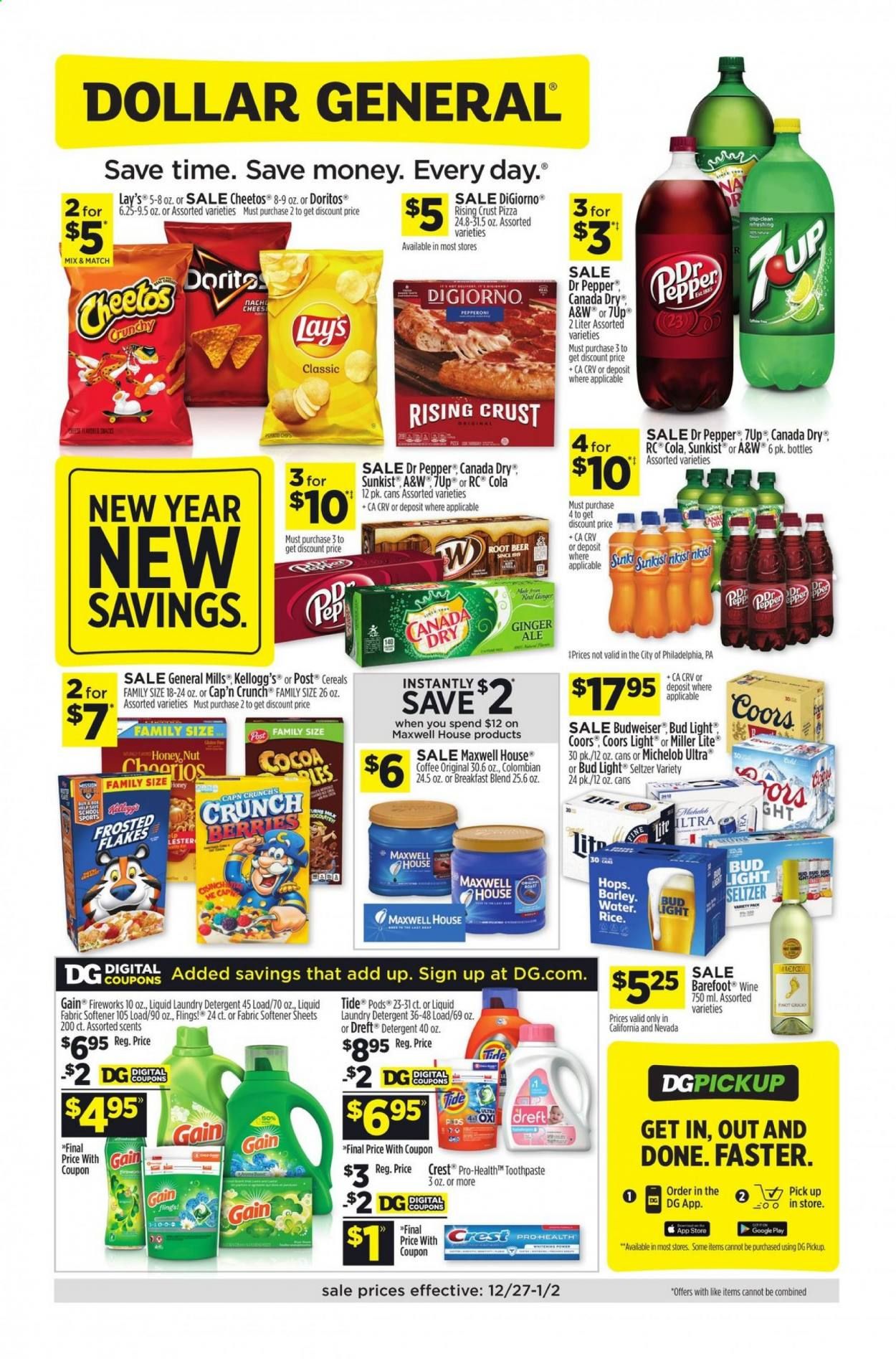 Dollar General (CA, NV) Weekly Ad Flyer December 27 to January 2