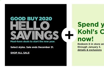 Kohl's Weekly Ad Flyer December 28 to December 31
