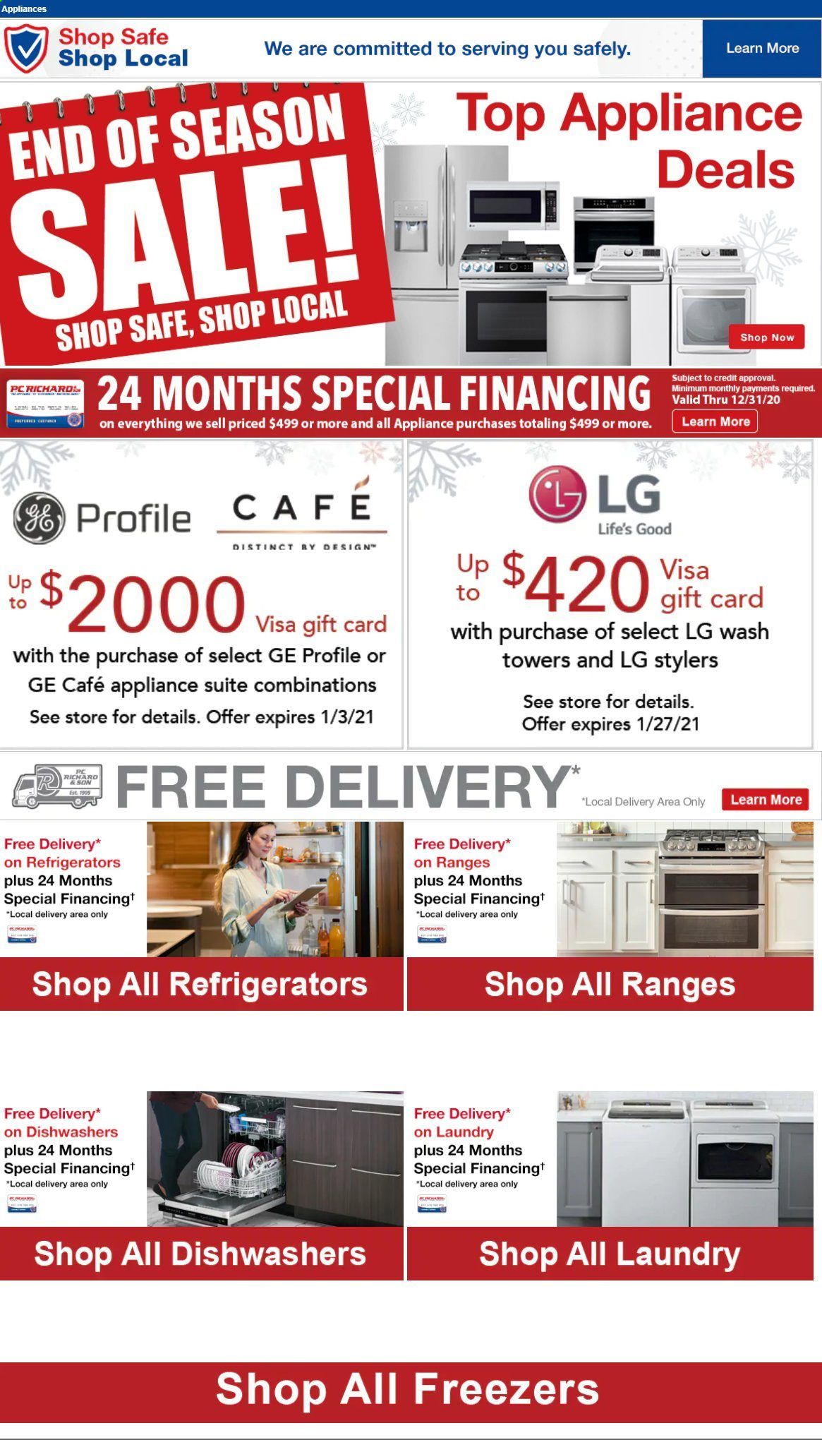 P.C. Richard & Son Weekly Ad Flyer December 29 to January 5