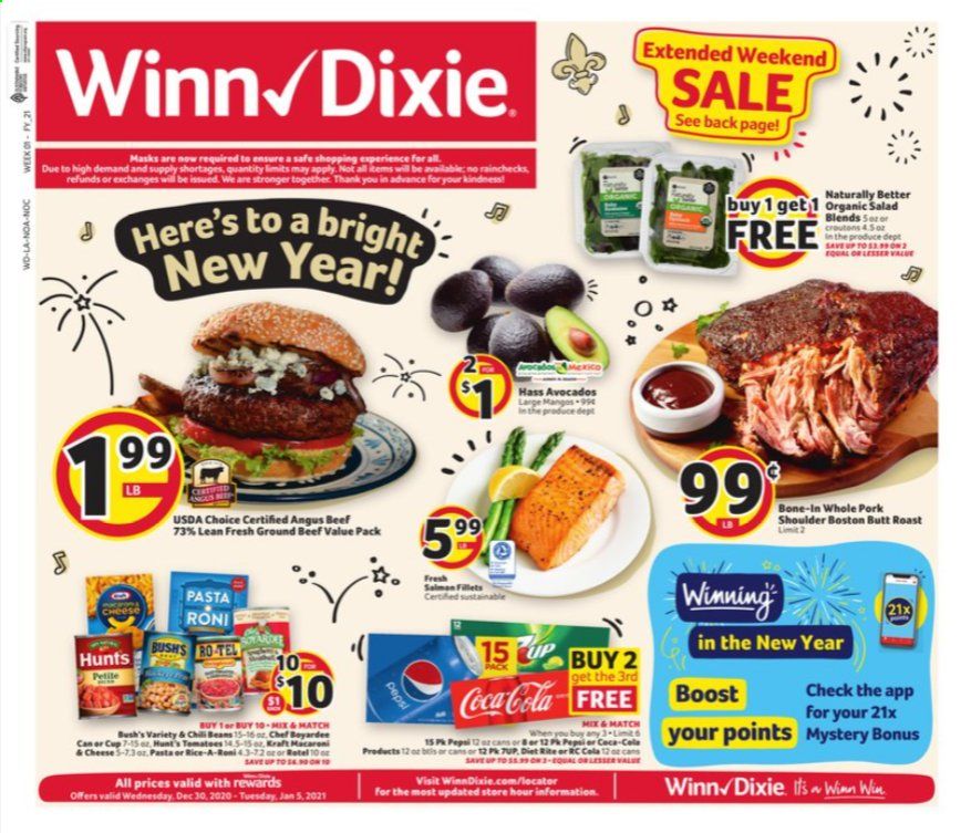Winn Dixie (AL, FL, GA, LA, MS) Weekly Ad Flyer December 30 to January 5