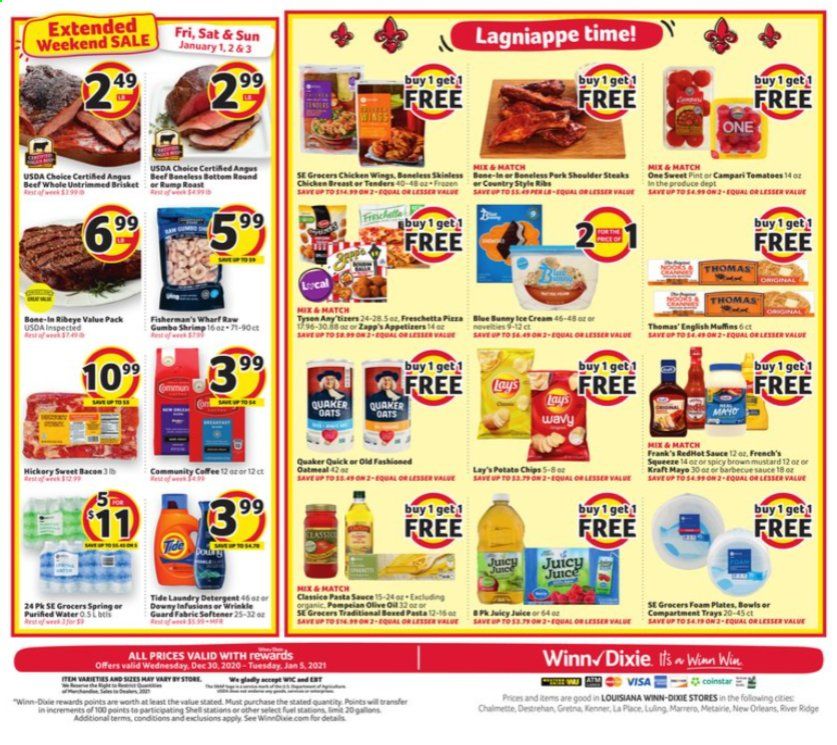 Winn Dixie (AL, FL, GA, LA, MS) Weekly Ad Flyer December 30 to January 5