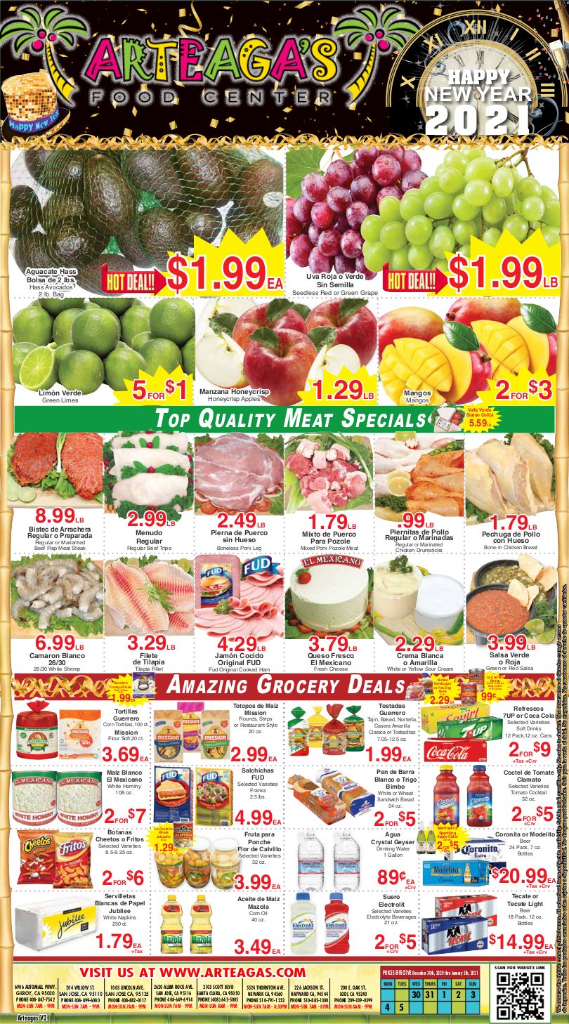 Artega's New Year Weekly Ad Flyer December 30, 2020 to January 5, 2021