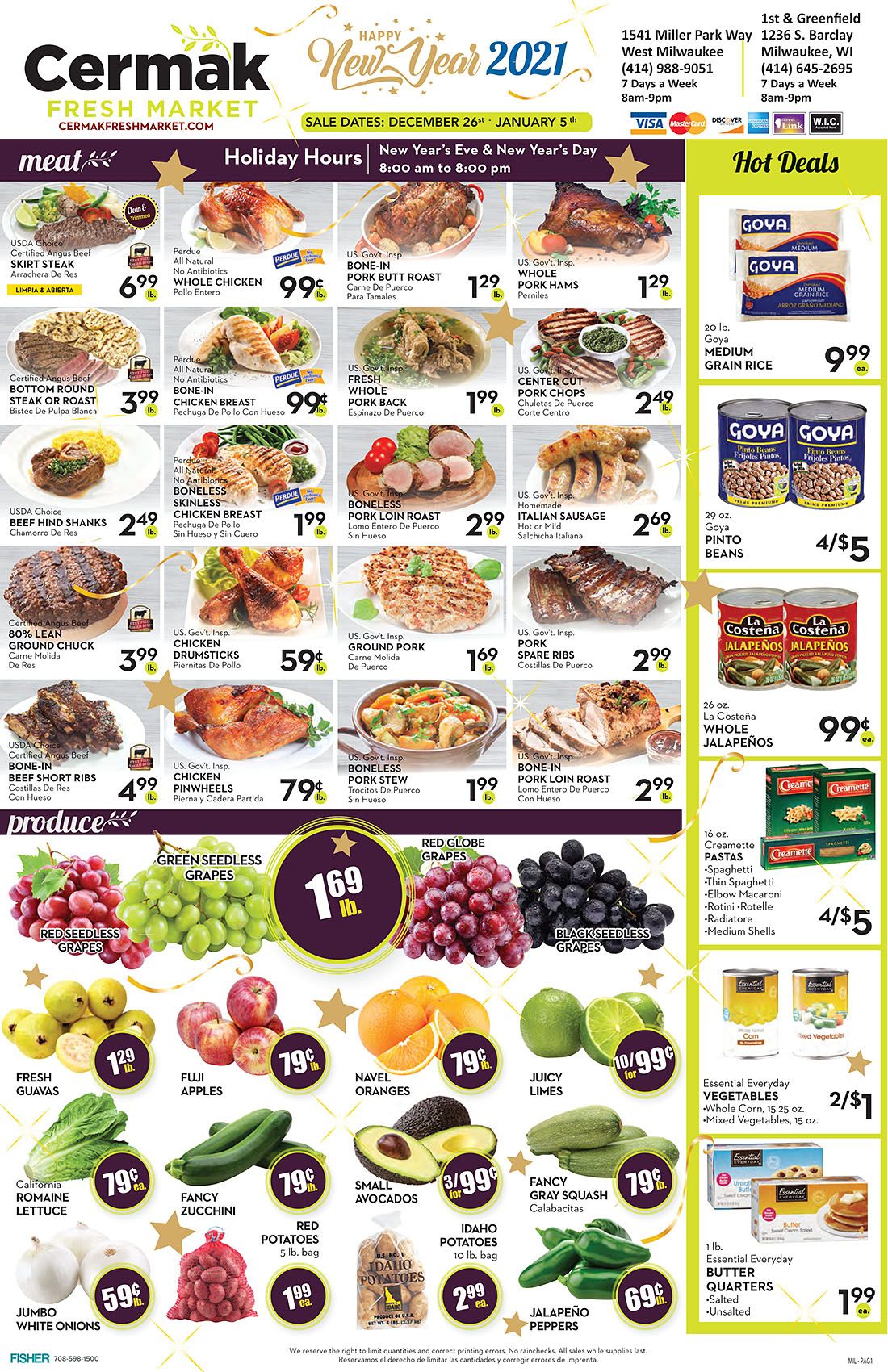 Cermak Fresh Market (WI) New Year Weekly Ad Flyer December 26, 2020 to January 5, 2021