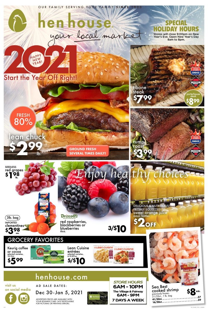 Hen House New Year Weekly Ad Flyer December 30, 2020 to January 5, 2021