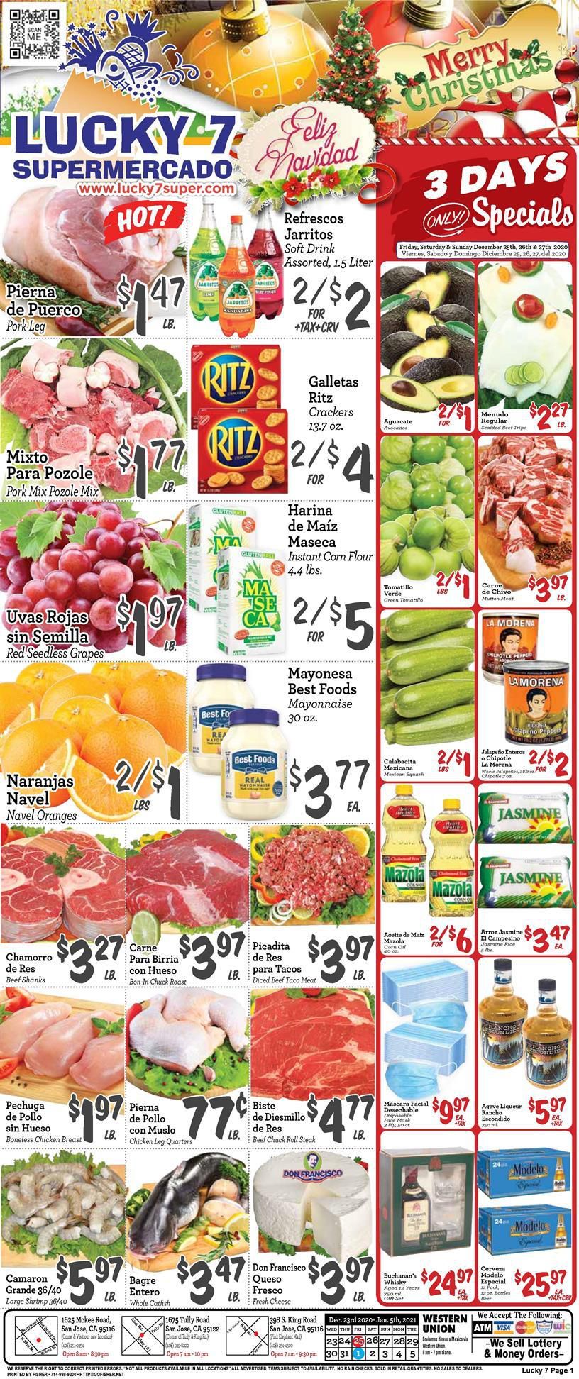 Lucky 7 Supermarket New Year Weekly Ad Flyer December 23, 2020 to January 5, 2021
