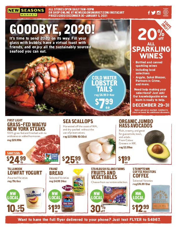 New Seasons Market (OR) New Year Weekly Ad Flyer December 30, 2020 to January 5, 2021