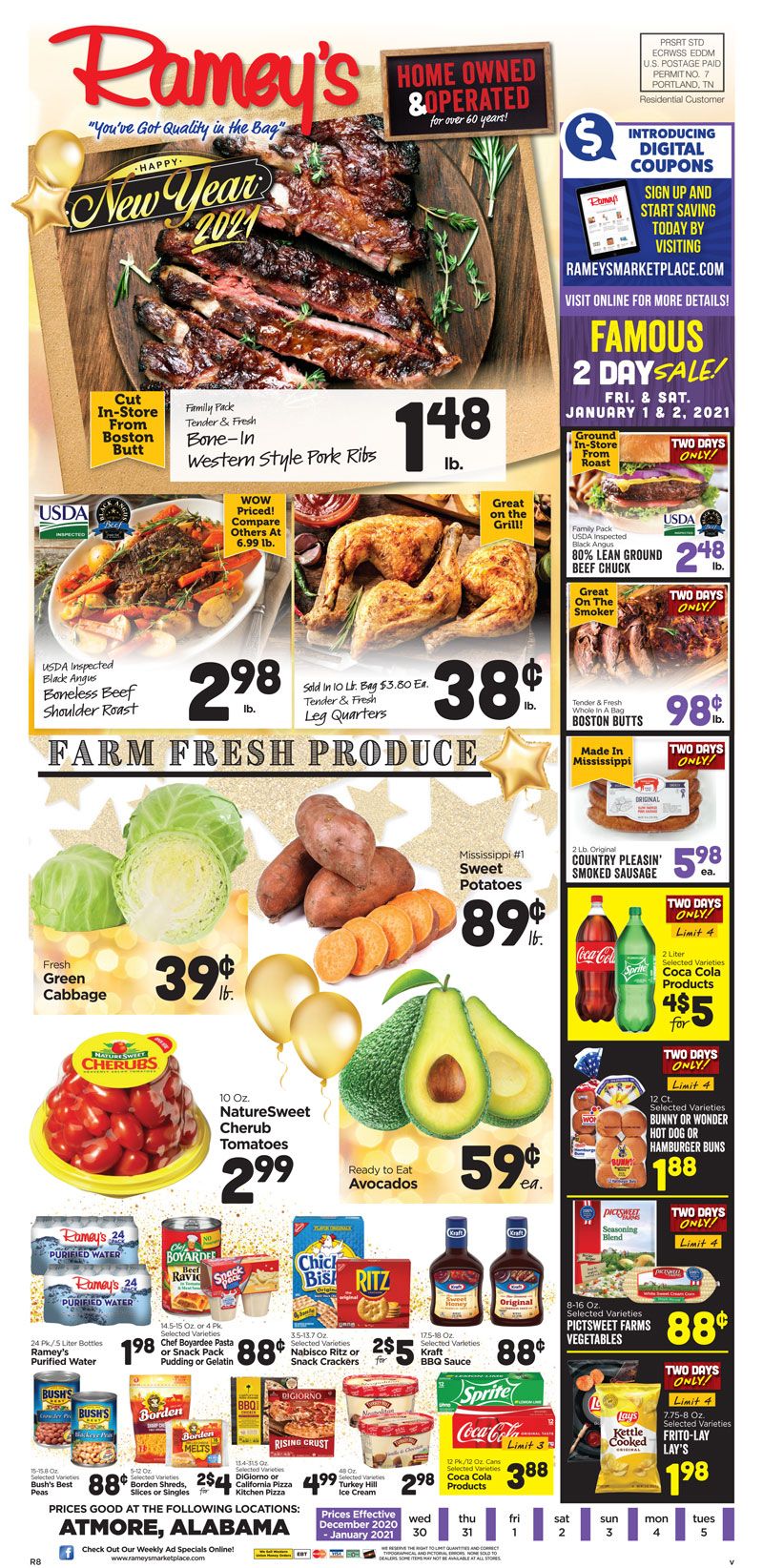 Ramey's New Year Weekly Ad Flyer December 30, 2020 to January 5, 2021