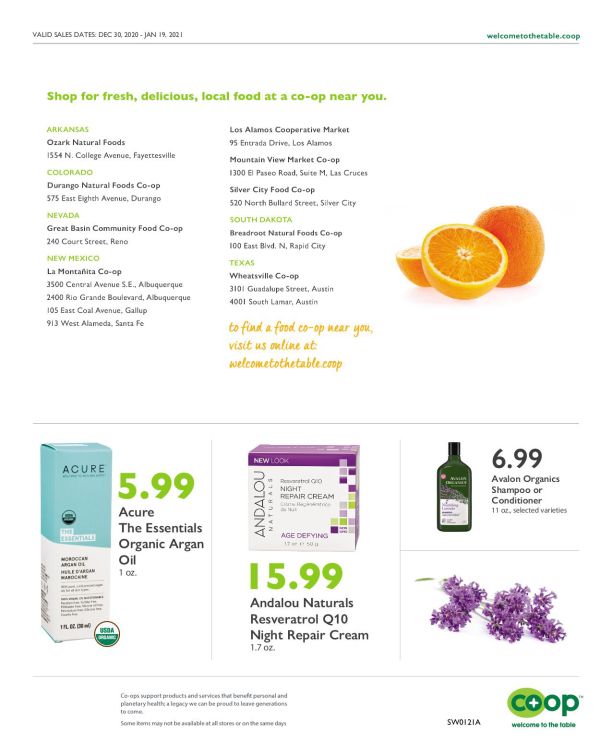 Wheatsville Food Coop New Year Weekly Ad Flyer December 30, 2020 to January 5, 2021