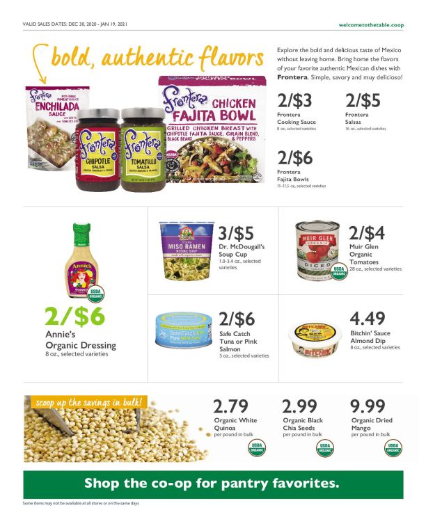 Wheatsville Food Coop New Year Weekly Ad Flyer December 30, 2020 to January 5, 2021