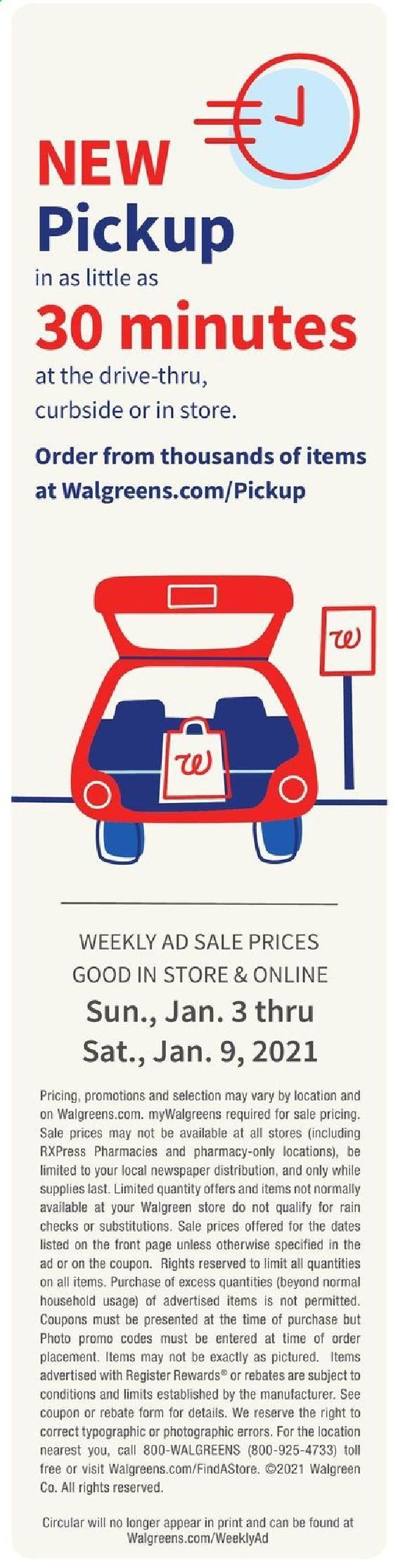 Walgreens Weekly Ad Flyer January 3 to January 9