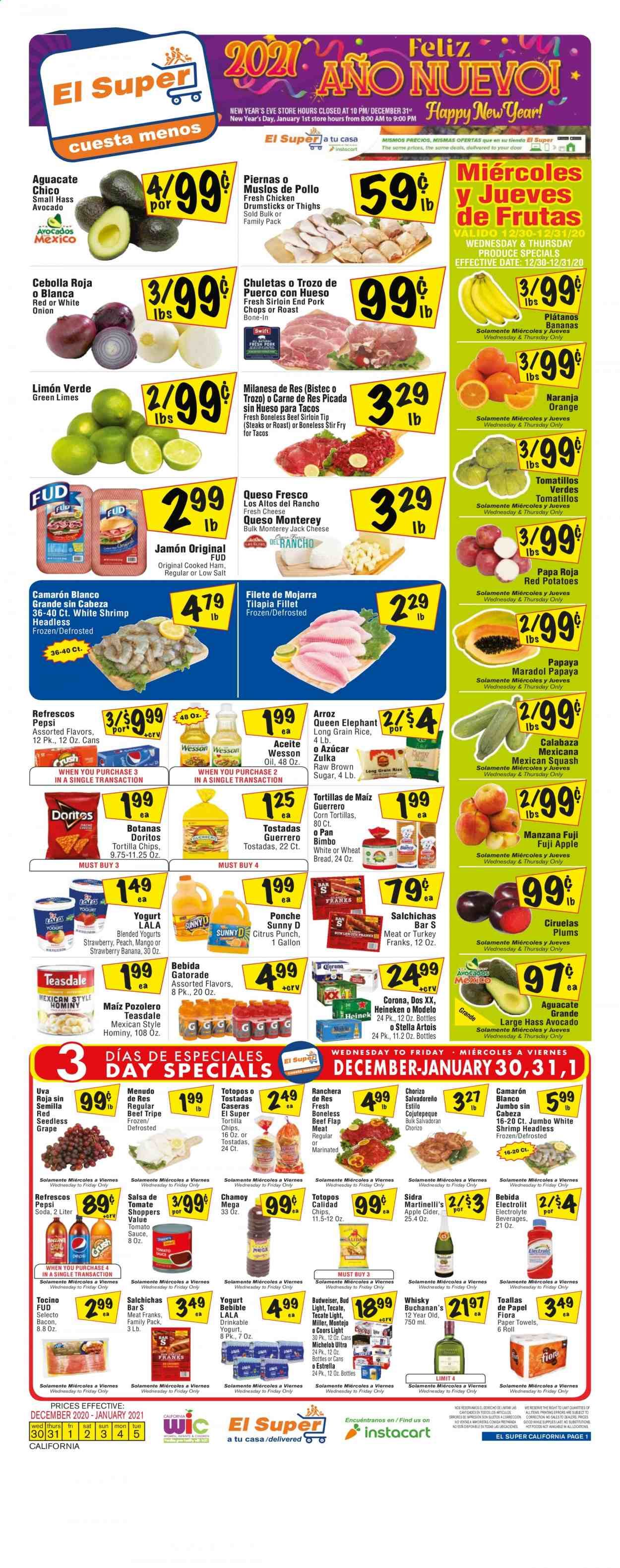 El Super (AZ, CA, NM, NV, TX) Weekly Ad Flyer December 30 to January 5