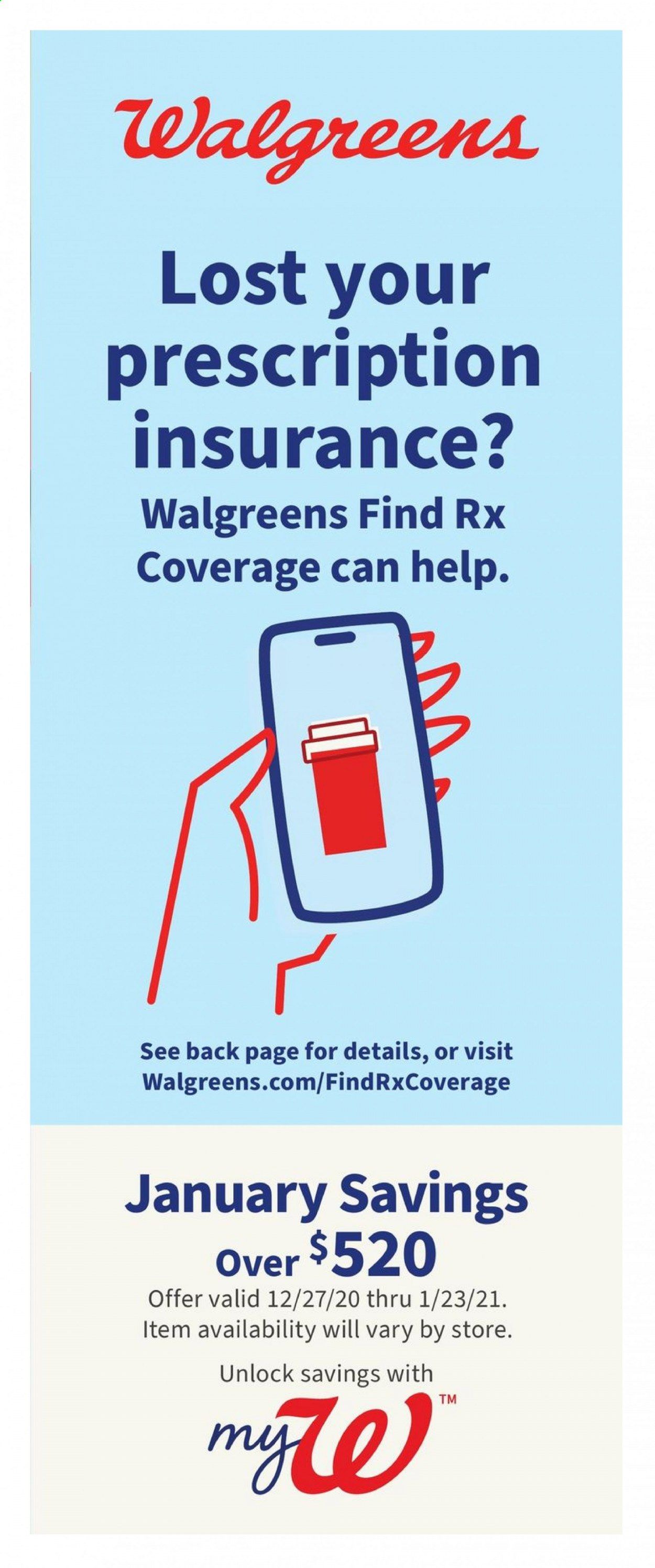 Walgreens Weekly Ad Flyer December 27 to January 23