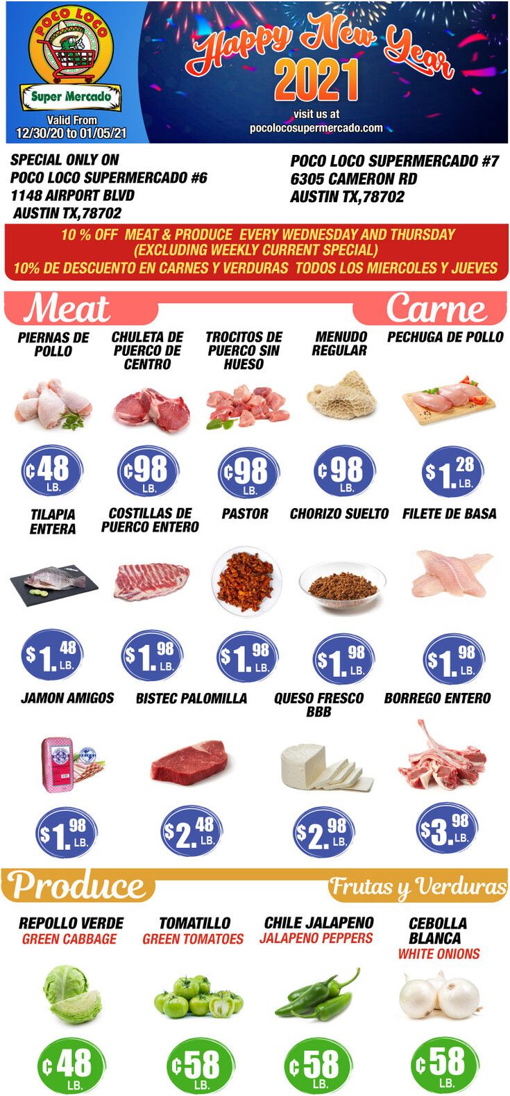 Poco Loco New Year Weekly Ad Flyer December 30, 2020 to January 12, 2021