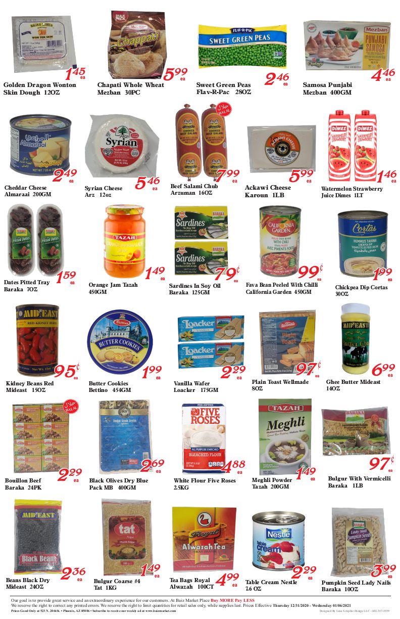 Baiz Market New Year Weekly Ad Flyer December 31, 2020 to January 6, 2021