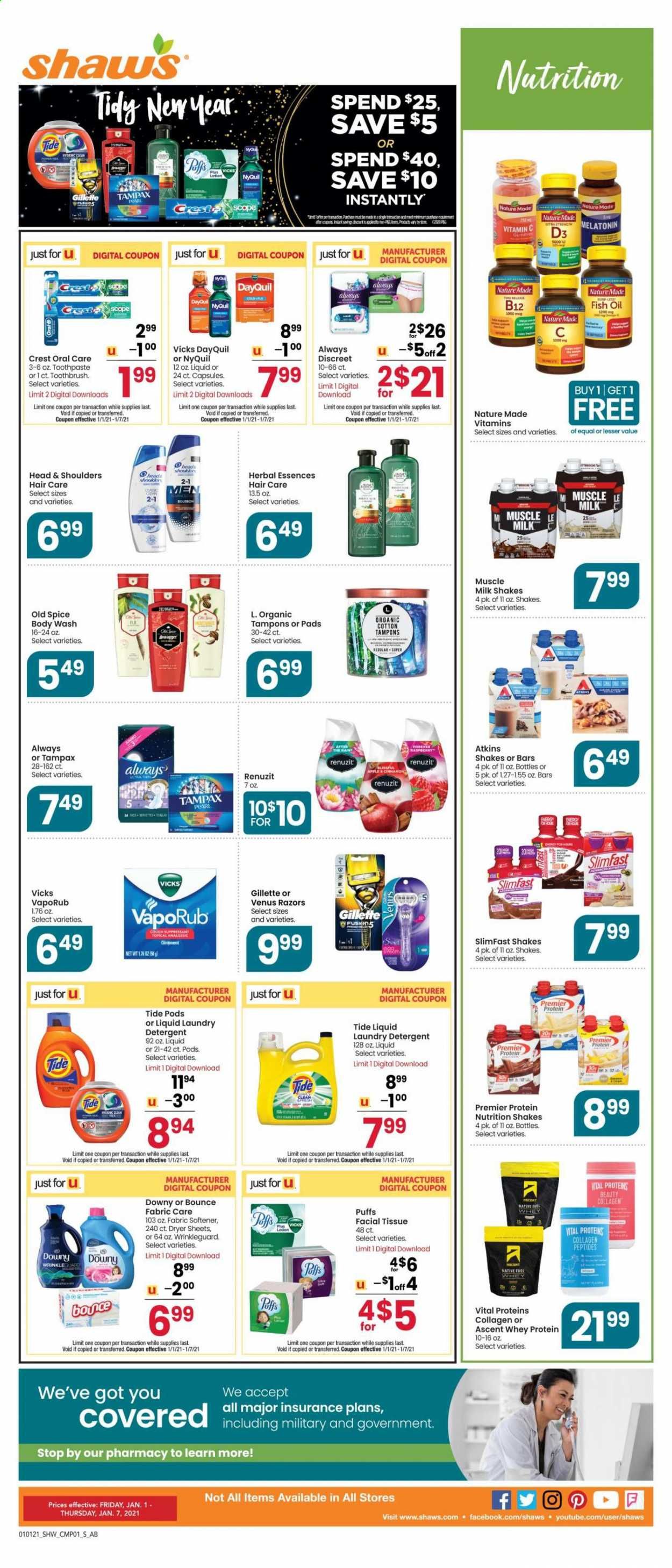 Shaw’s (MA, ME, NH, RI, VT) Weekly Ad Flyer January 1 to January 7