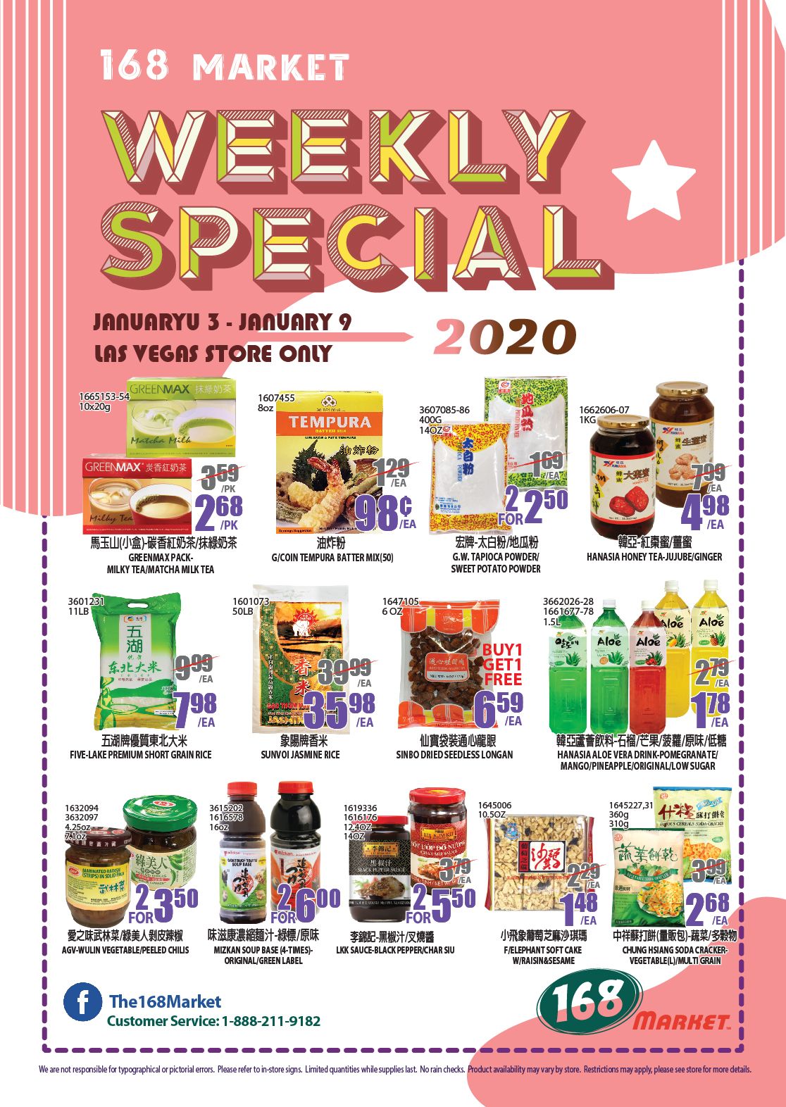168 Market (NV) New Year Weekly Ad Flyer January 1 to January 7, 2021