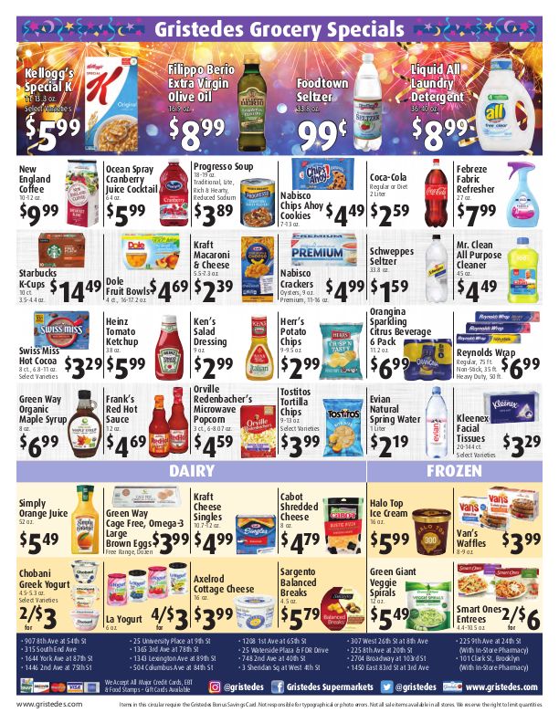 Gristedes New Year Weekly Ad Flyer January 1 to January 7, 2021