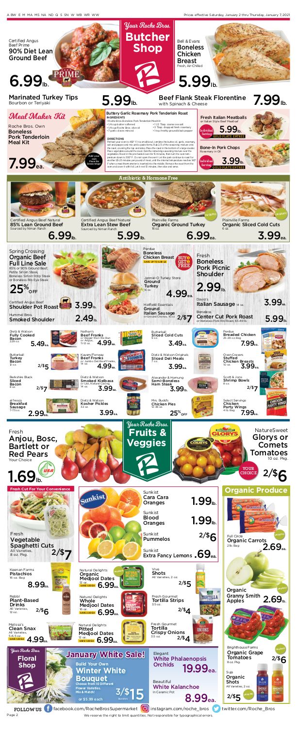 Roche Bros Supermarkets New Year Weekly Ad Flyer January 1 to January 7, 2021