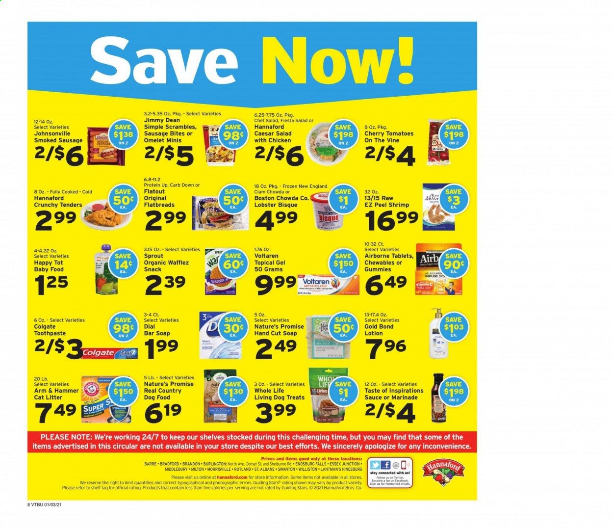 Hannaford (VT) Weekly Ad Flyer January 3 to January 9