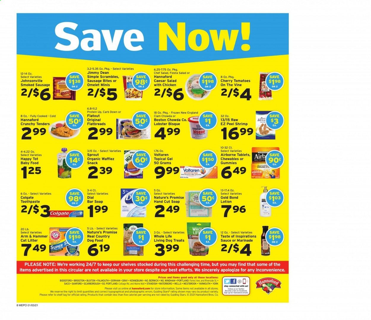 Hannaford (ME) Weekly Ad Flyer January 3 to January 9