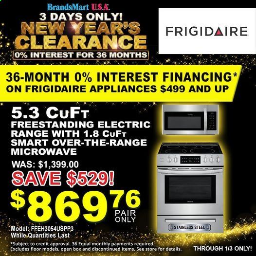 Brandsmart USA Weekly Ad Flyer January 1 to January 3