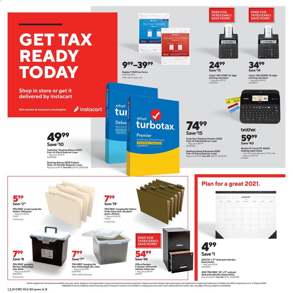 Staples Weekly Ad Flyer January 3 to January 9