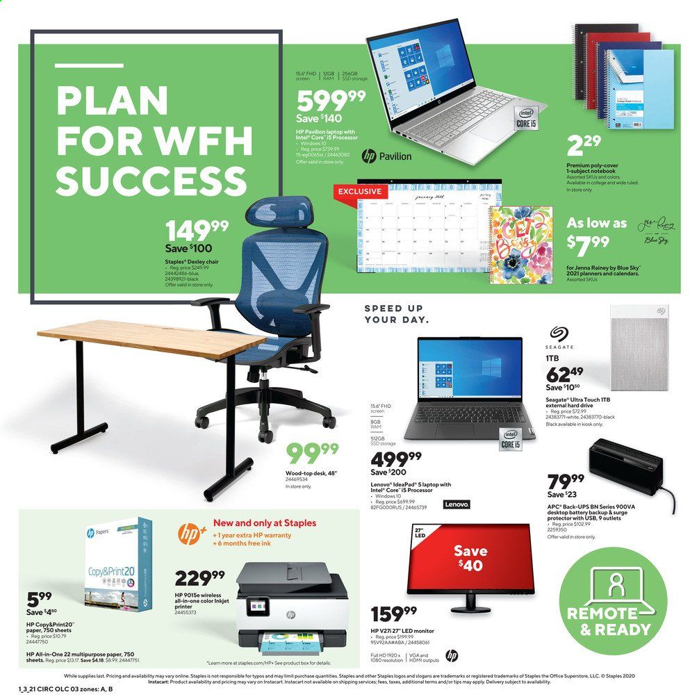 Staples Weekly Ad Flyer January 3 to January 9