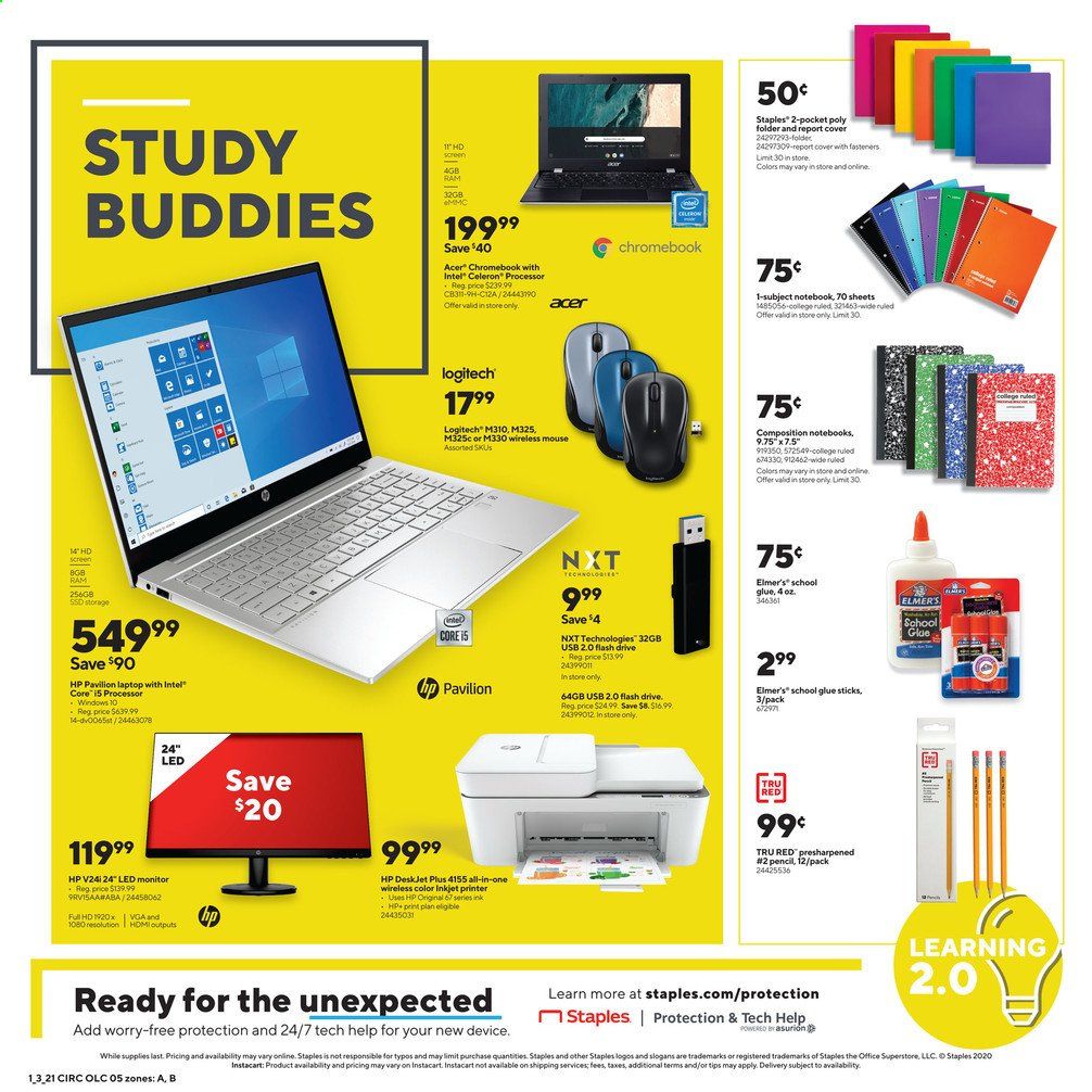 Staples Weekly Ad Flyer January 3 to January 9