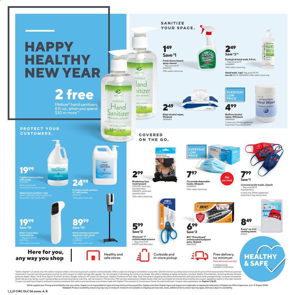 Staples Weekly Ad Flyer January 3 to January 9