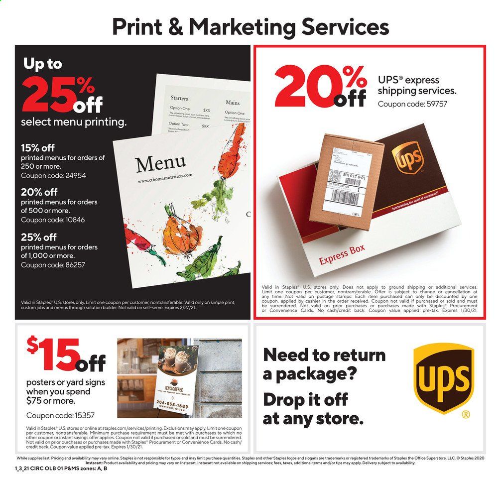 Staples Weekly Ad Flyer January 3 to January 9