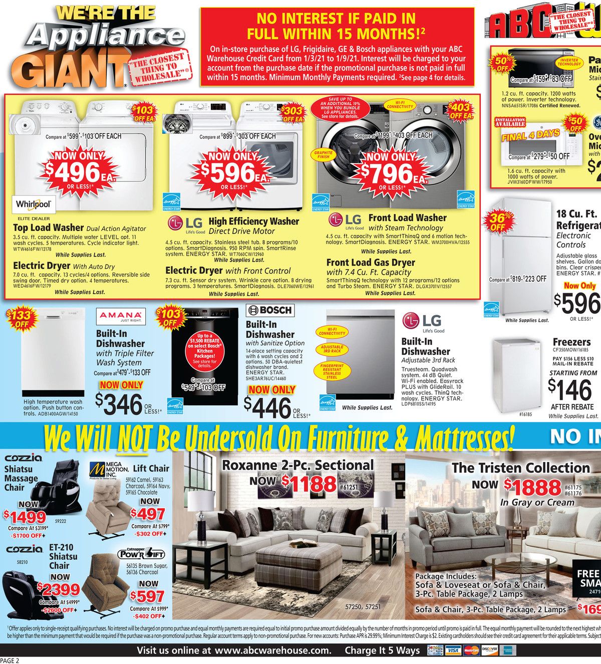 ABC Warehouse Weekly Ad Flyer January 3 to January 9, 2021