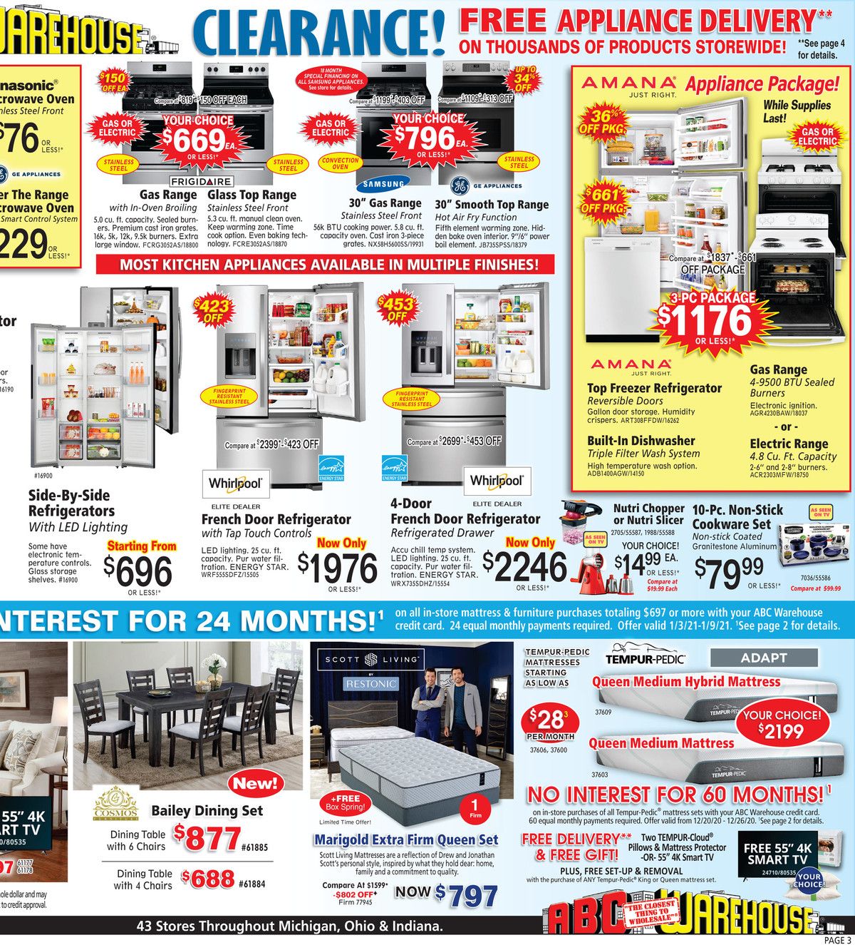 ABC Warehouse Weekly Ad Flyer January 3 to January 9, 2021