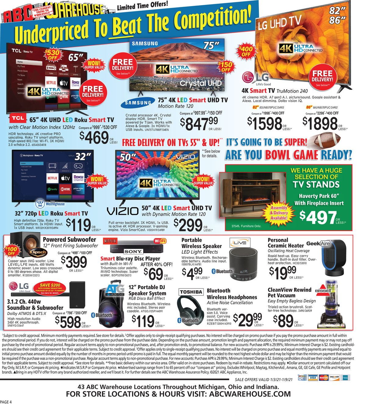 ABC Warehouse Weekly Ad Flyer January 3 to January 9, 2021