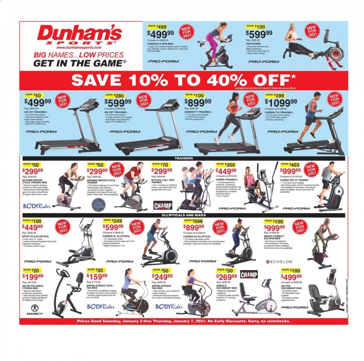Dunham's Sports Weekly Ad Flyer January 2 to January 7