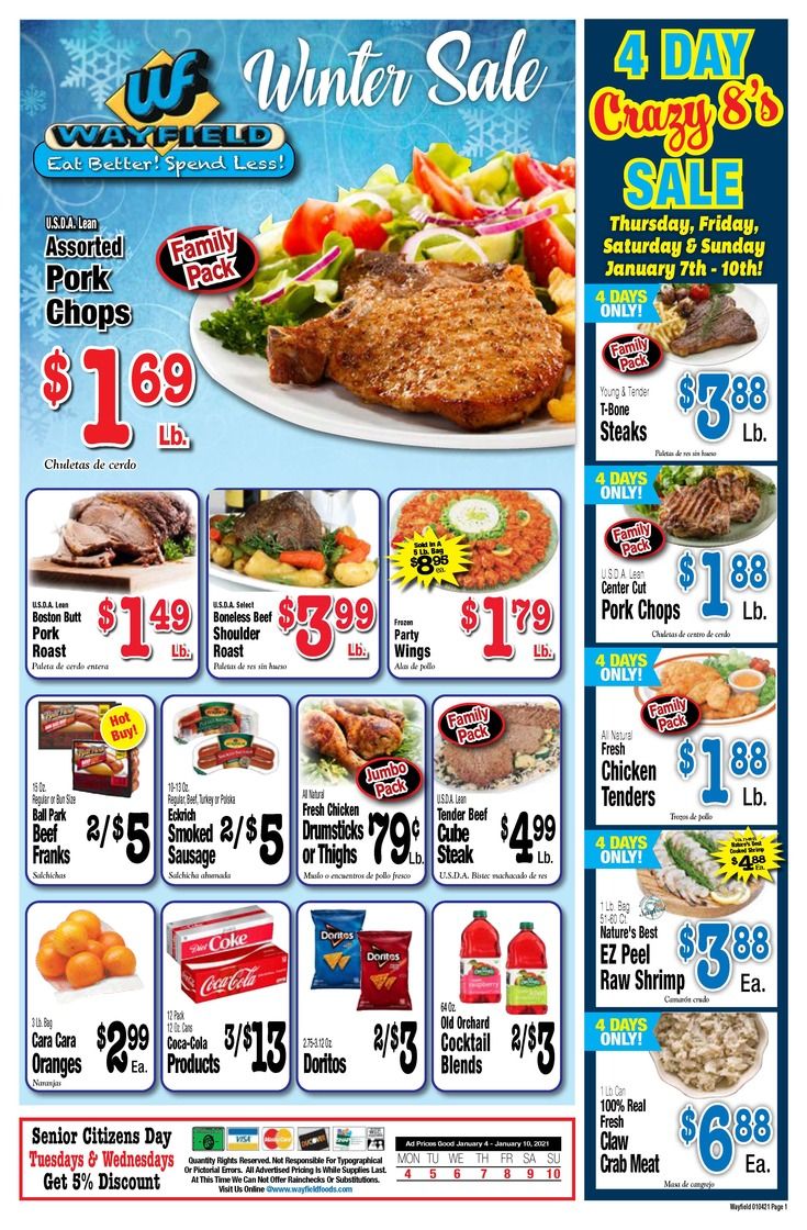 Wayfield Foods Weekly Ad Flyer January 4 to January 10, 2021