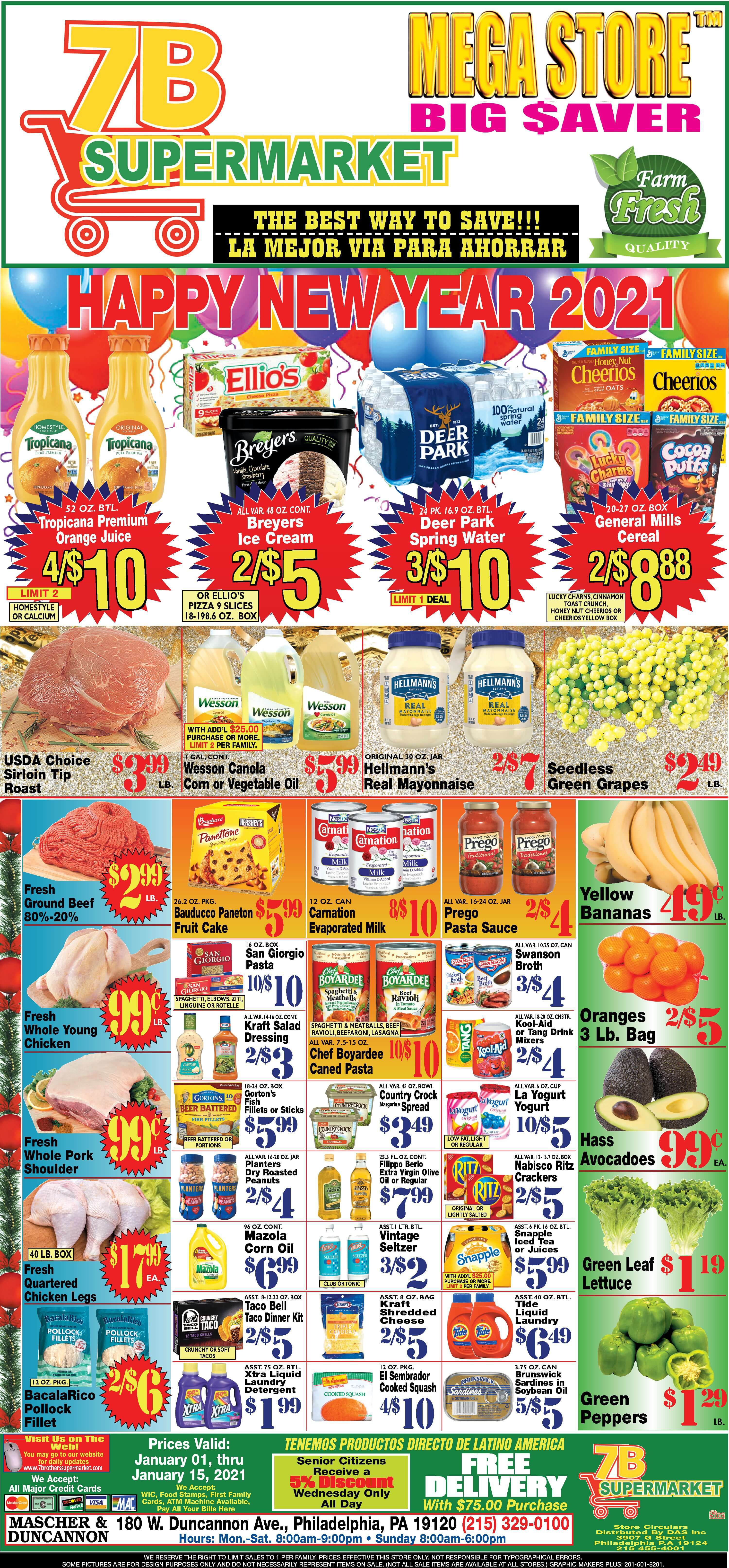 7 Brothers Supermarket Biweekly Ad Flyer January 1 to January 14, 2021
