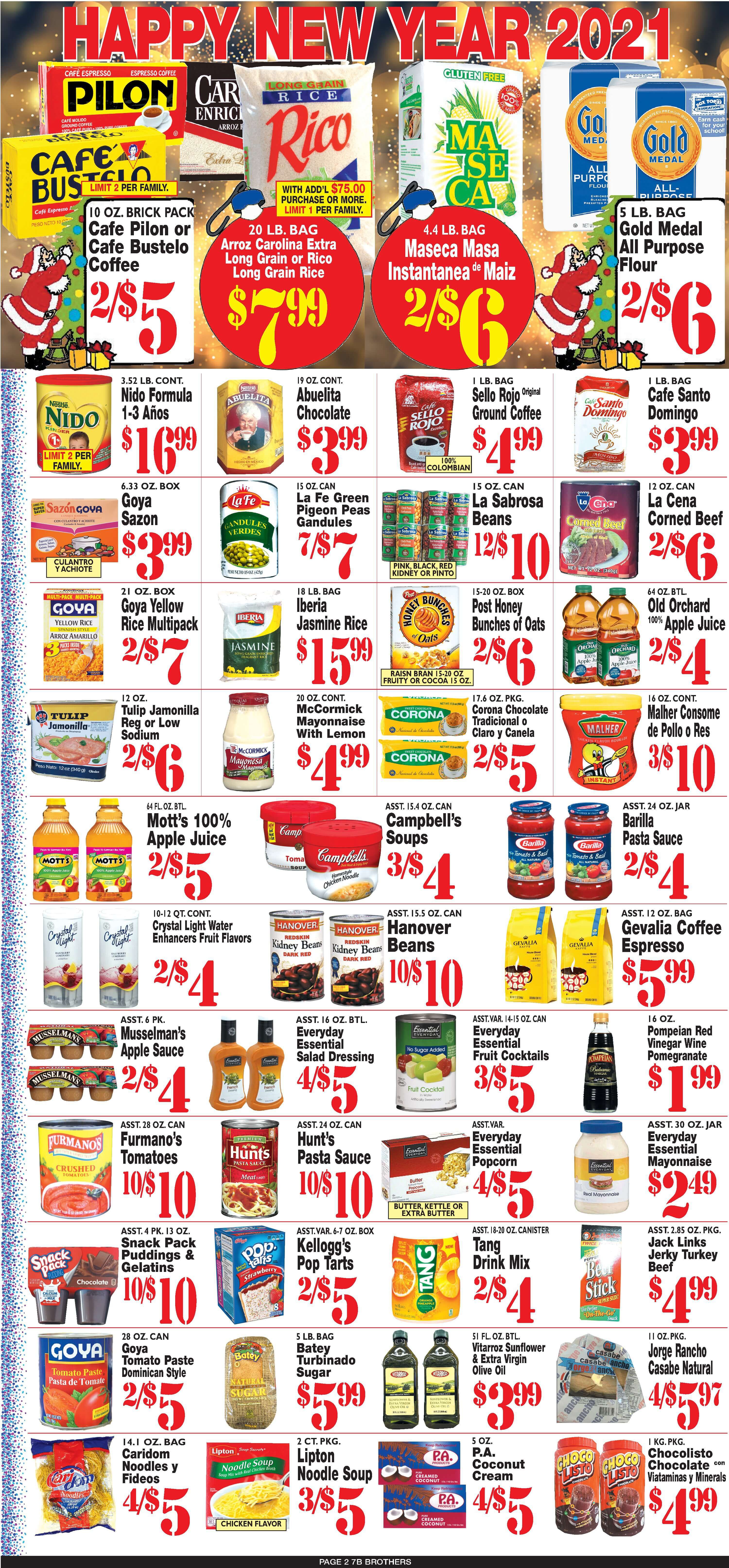 7 Brothers Supermarket Biweekly Ad Flyer January 1 to January 14, 2021