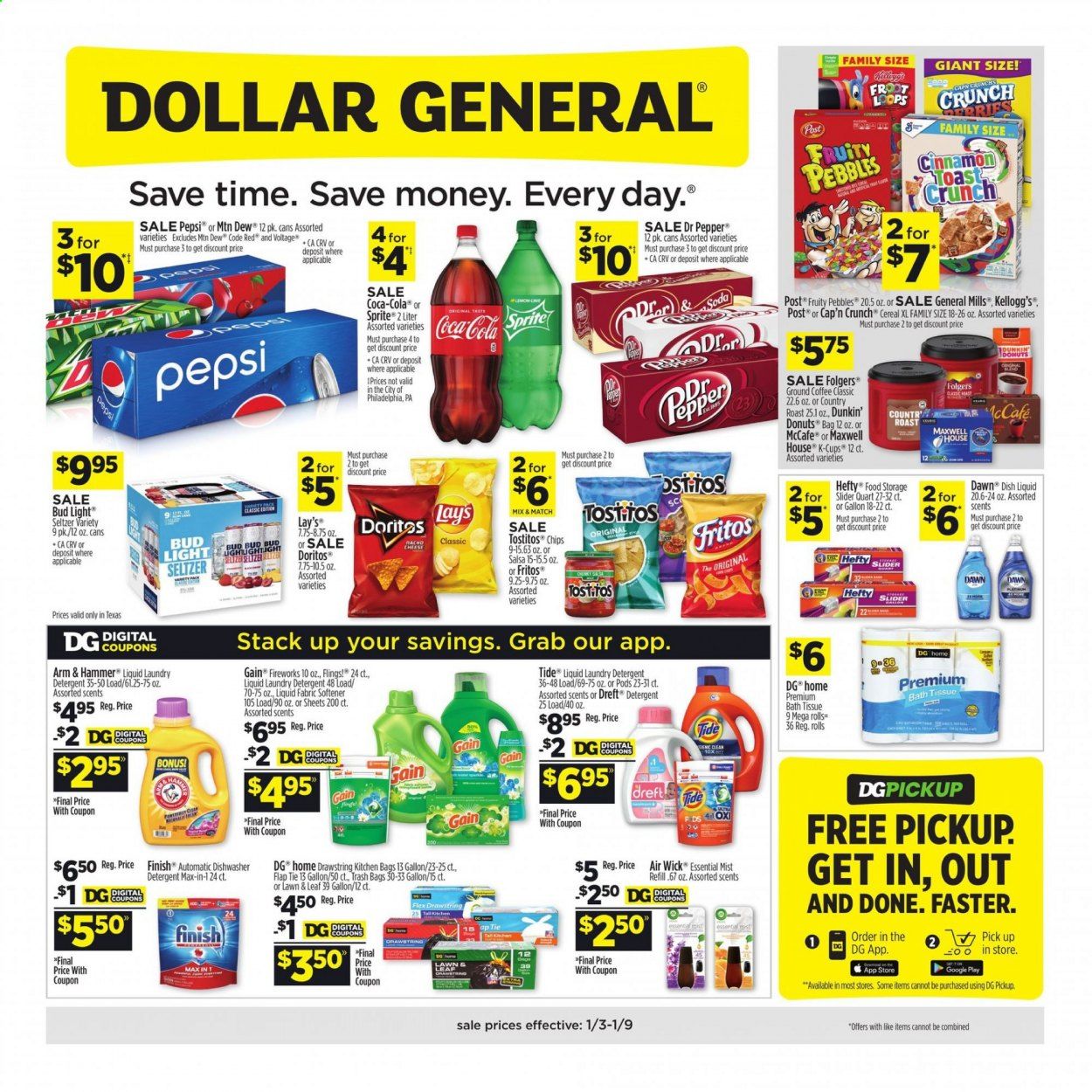 Dollar General (TX) Weekly Ad Flyer January 3 to January 9
