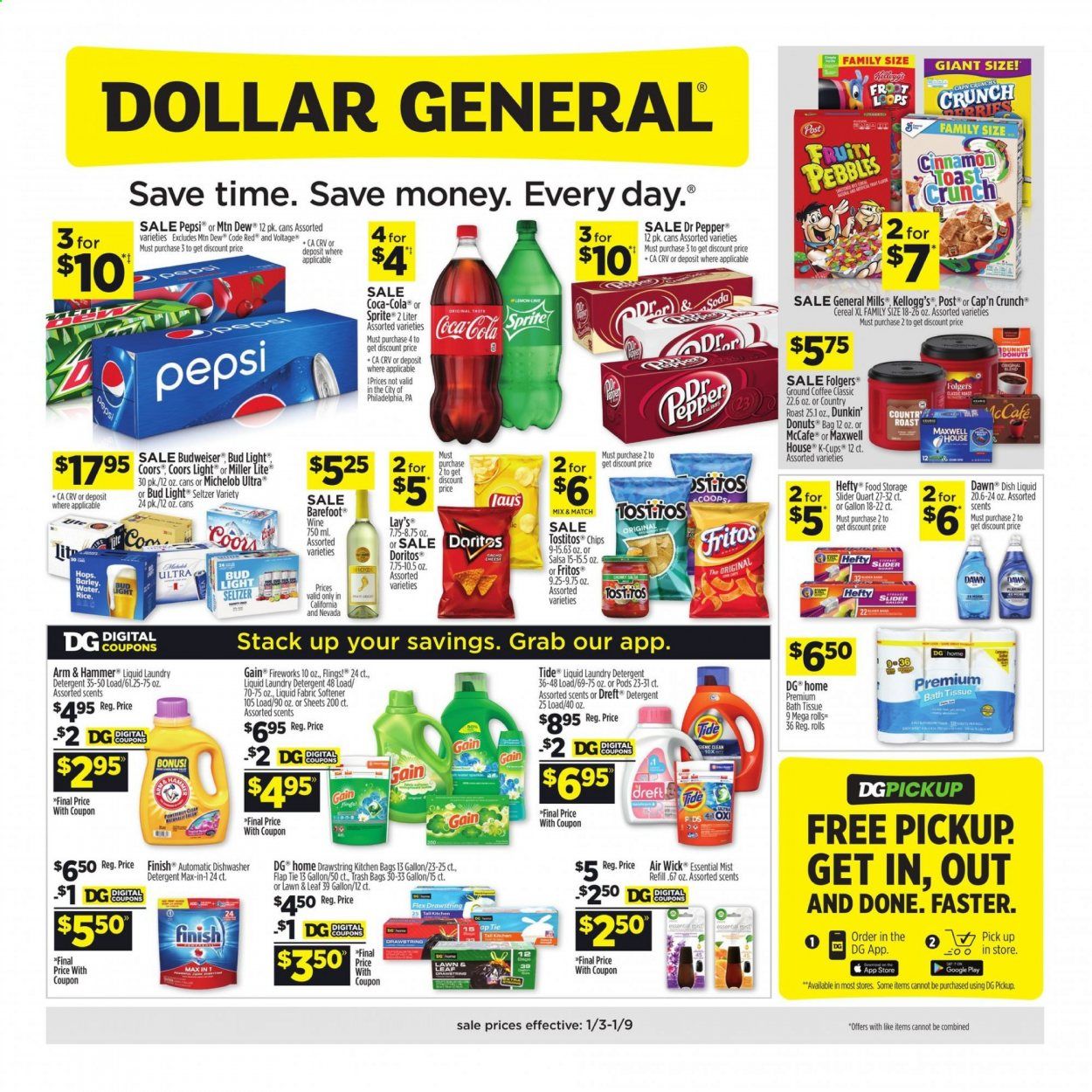 Dollar General (CA) Weekly Ad Flyer January 3 to January 9