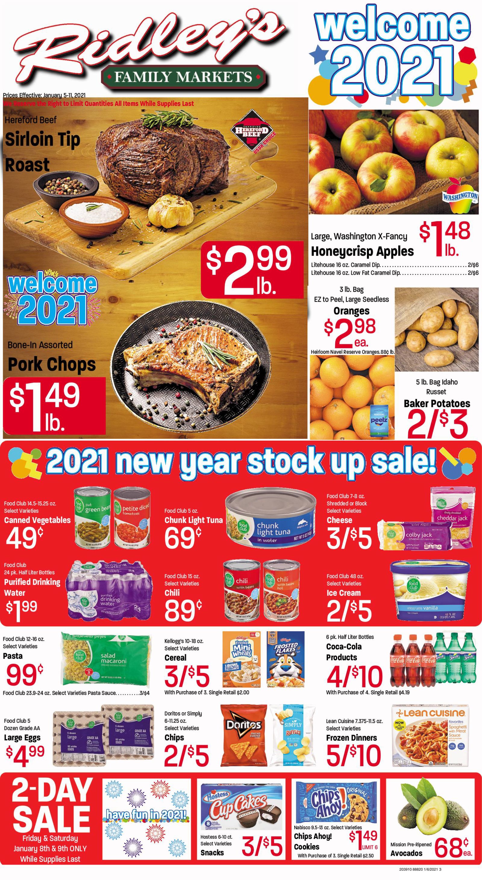 Ridley's Weekly Ad Flyer January 5 to January 11, 2021