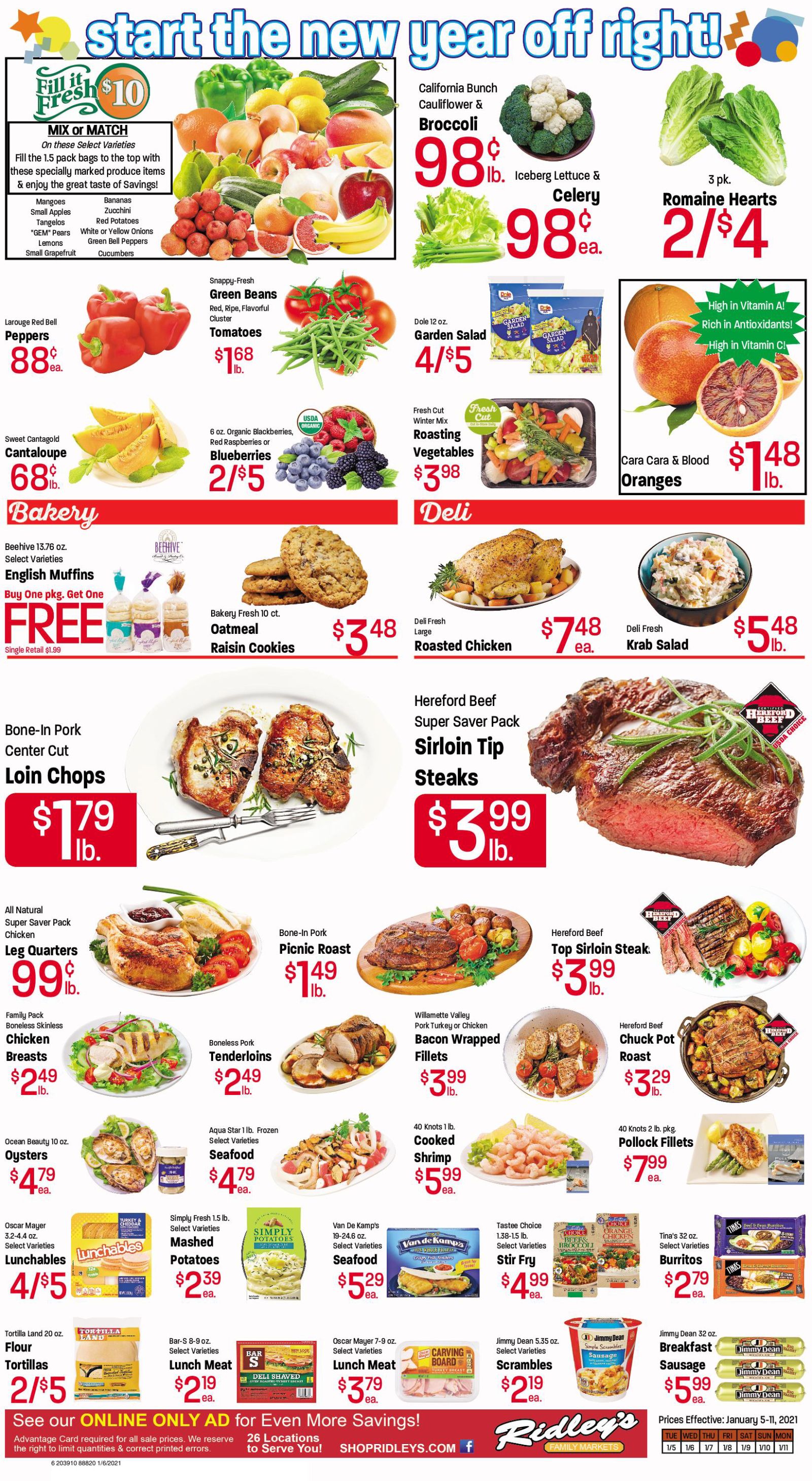 Ridley's Weekly Ad Flyer January 5 to January 11, 2021