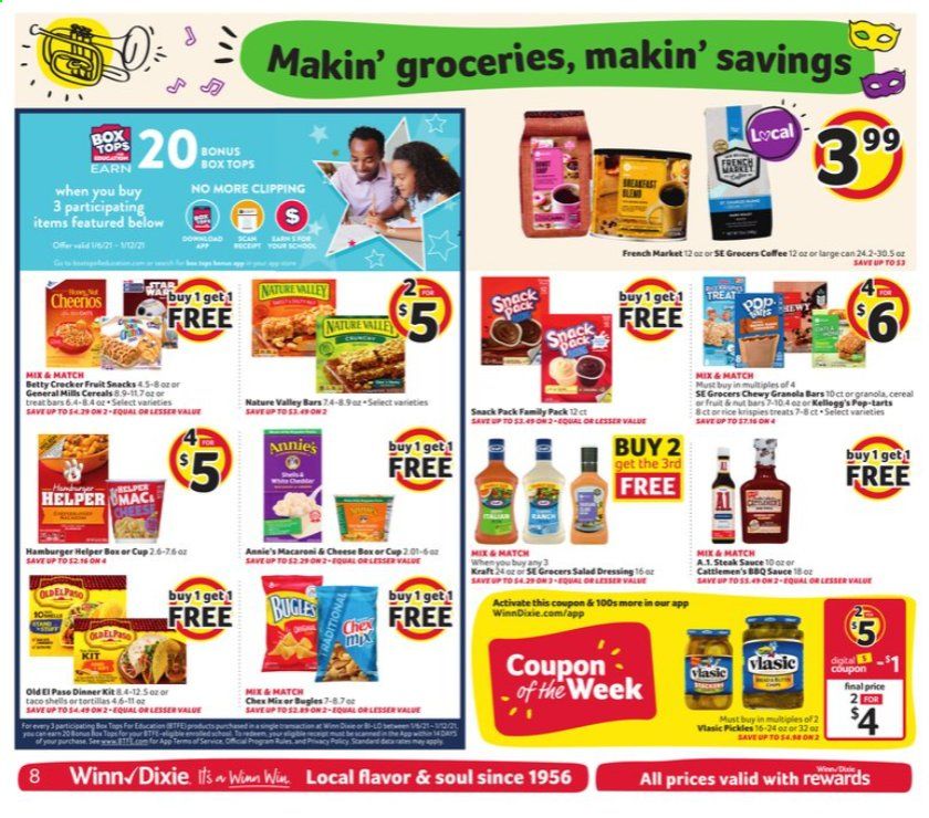 Winn Dixie (AL, FL, GA, LA, MS) Weekly Ad Flyer January 6 to January 12