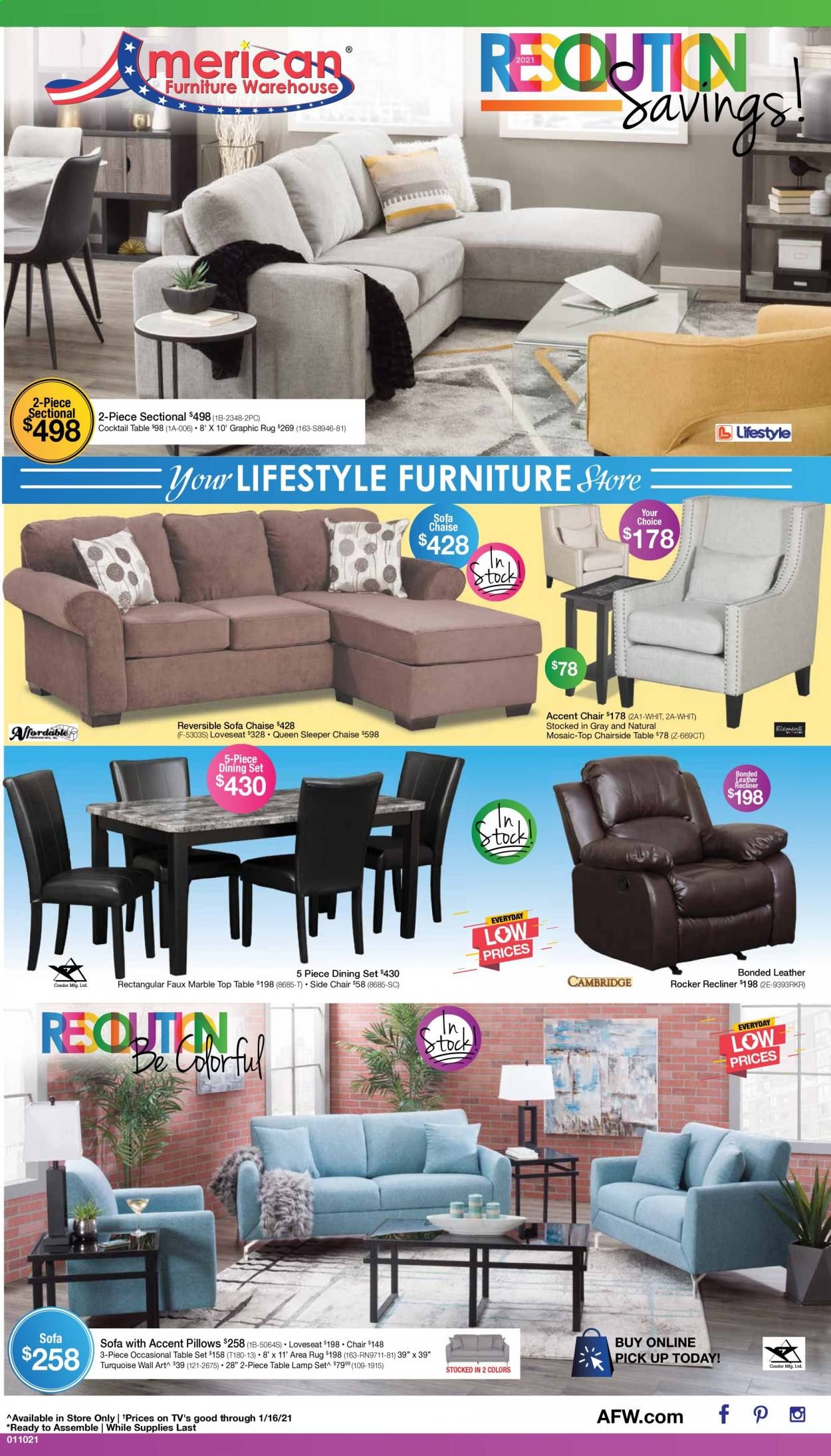 American Furniture Warehouse (CO) Weekly Ad Flyer January 3 to January 16