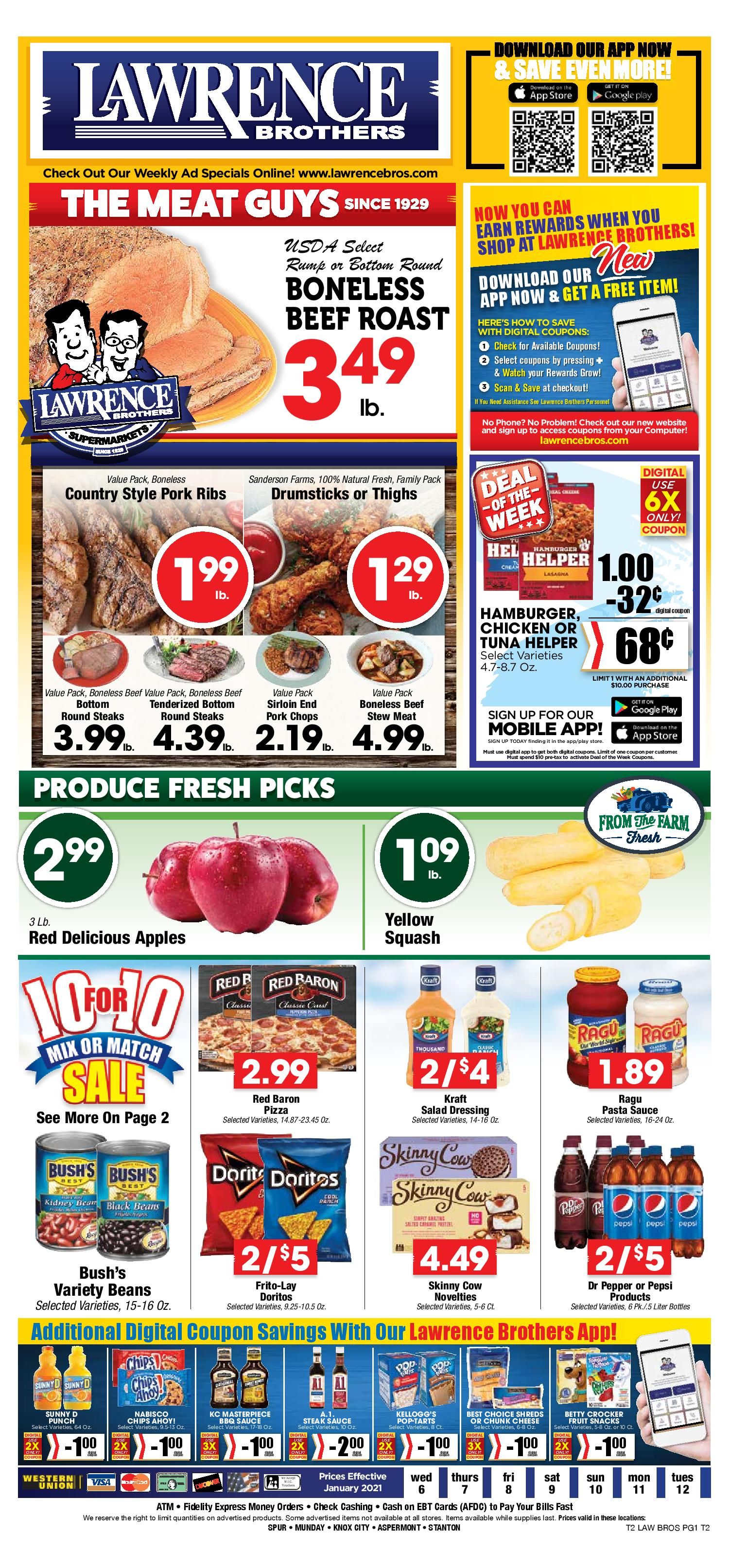 Lawrence Bros Weekly Ad Flyer January 6 to January 12, 2021