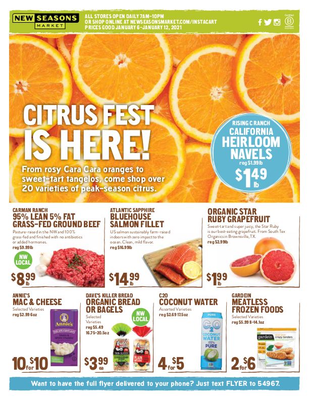 New Seasons Market (OR) Weekly Ad Flyer January 6 to January 12, 2021