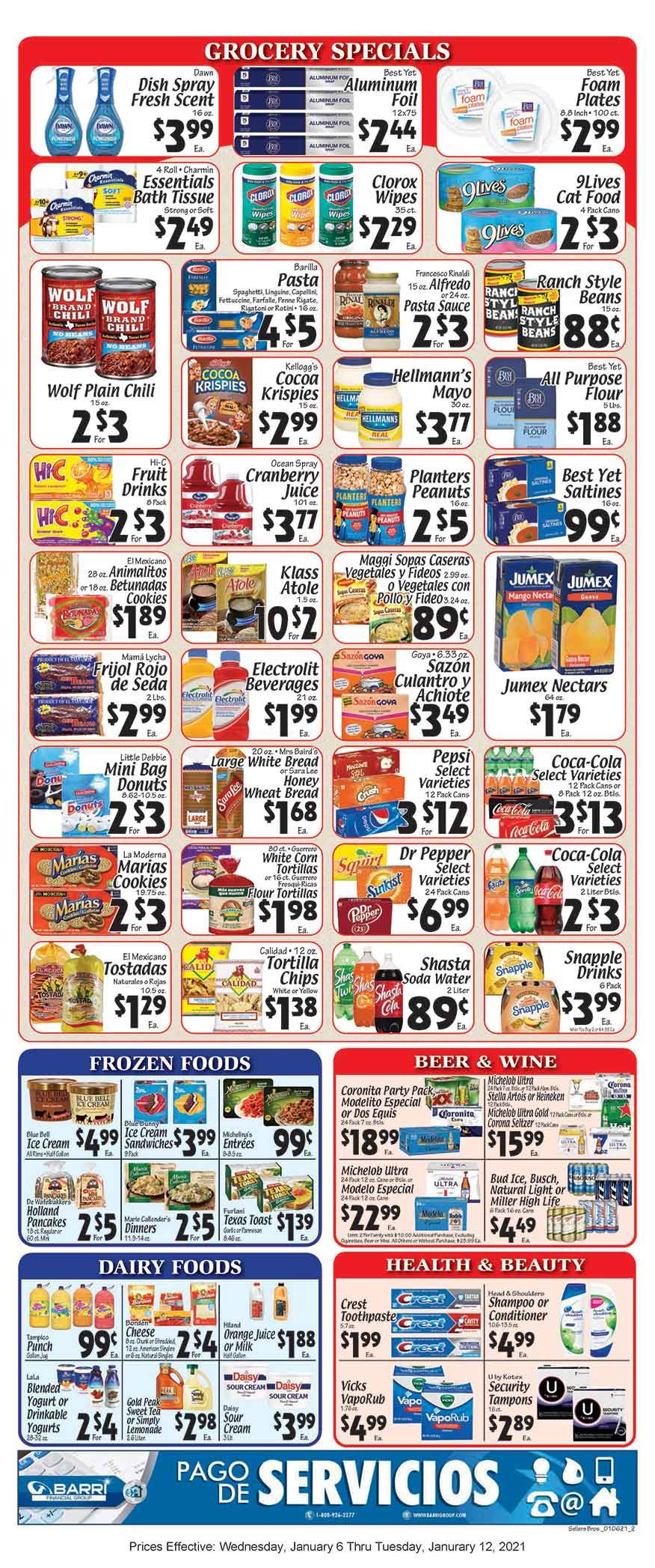 Sellers Bros Weekly Ad Flyer January 6 to January 12, 2021